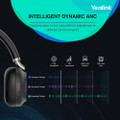 Yealink BH76 Dual, Wireless Bluetooth Headset, Wireless Charging Stand, MS Teams, USB-A Dongle (Black)