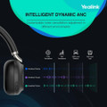 Yealink BH76 Dual, Wireless Bluetooth Headset, Wireless Charging Stand, MS Teams, USB-C Dongle (Black)
