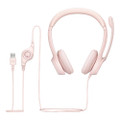 Logitech H390 Wired USB Headset With Noise-Cancelling Mic, USB-A (Rose)