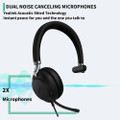 Yealink UH38 Mono UC, Wired USB Headset, USB-A