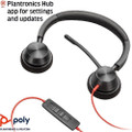 Poly Plantronics Blackwire 3320-M Teams Stereo Office Headset, USB-C with +USB-C/A Adapter