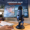 Logitech Blue Yeti Premium Premium Multi-Pattern USB Microphone with Blue VO!CE (Midnight Blue)