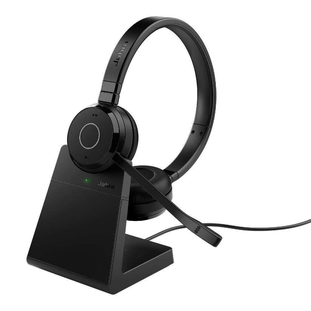 Jabra Evolve 65 TE MS Stereo, Wireless Bluetooth Headset, Link 390a  Adapter, With Charging Stand, USB-A