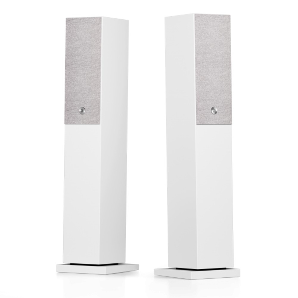 white home theater speakers