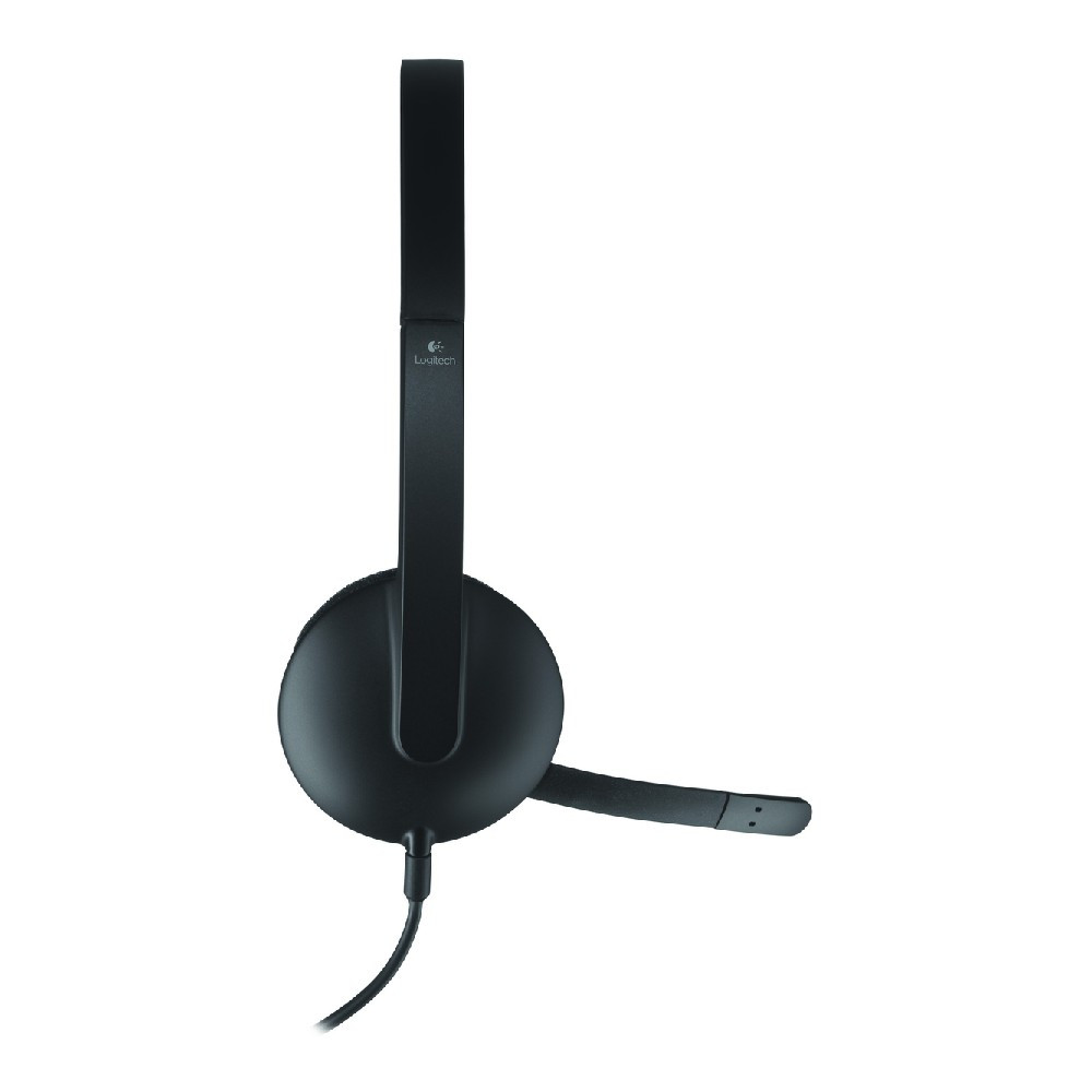 thumbnail image 2 of Logitech H340 On-Ear Stereo Computer Headset, USB-A, Black (981-000507 2 of 9