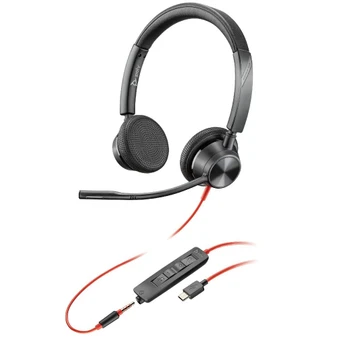 Poly Plantronics Blackwire 3325-M Teams Stereo Office Headset, USB-C, 3.5mm