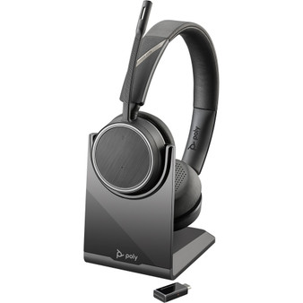 Poly Plantronics Voyager 4220 UC Stereo, Wireless Bluetooth Headset, With Charging Stand, USB-C