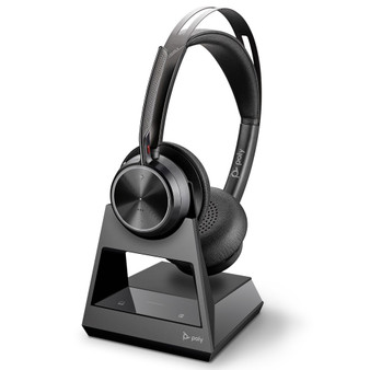 Poly Plantronics Voyager Focus 2 Office Wireless Headset, Active Noise Cancellation, With 2-Way Charging Stand, MS Teams, USB-A