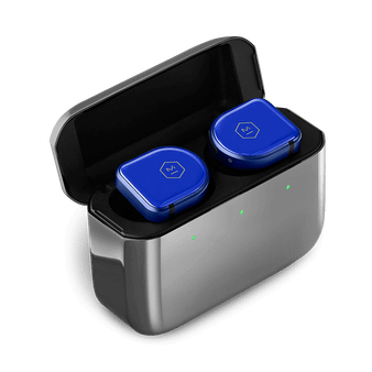 Master & Dynamic MW08 Active Noise-Cancelling True Wireless Earbuds (Blue Ceramic / Polished Graphite Case)