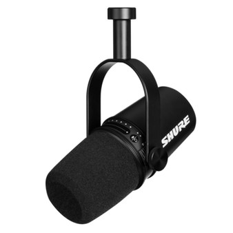 Shure MV7 Dynamic Podcasting Microphone, XLR/USB Output (Black)