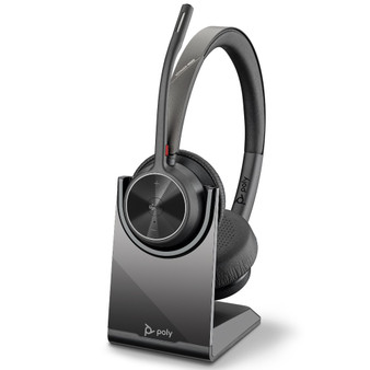 Poly Plantronics Voyager 4320 UC Stereo, Wireless Bluetooth Headset, With Charging Stand, USB-C