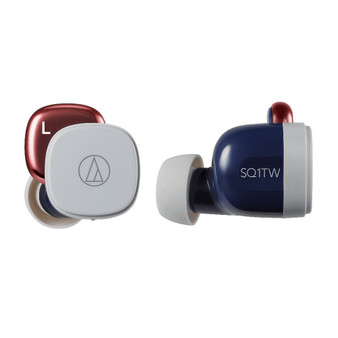 Audio-Technica ATH-SQ1TW Wireless Bluetooth Earbuds (Navy Red)