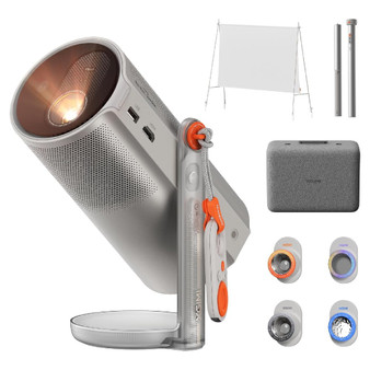 XGIMI MoGo 4 Laser Outdoor Collection with MoGo 4 Laser Projector, PowerBase Stand & Portable Screen