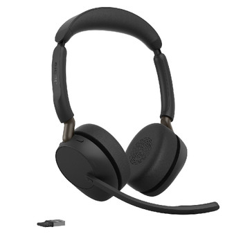 Jabra Evolve3 65 UC Stereo, Wireless Bluetooth Headset, Link 390 Adapter, USB-A