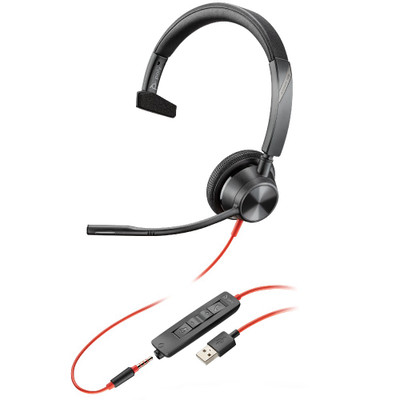 Poly Plantronics Blackwire 3315-M Teams Mono Office Headset, USB-A, 3.5mm