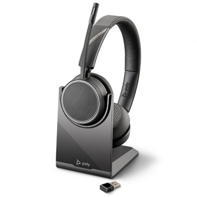 Poly Plantronics Voyager 4220 UC Stereo Wireless Headset With Charging Stand, USB-A