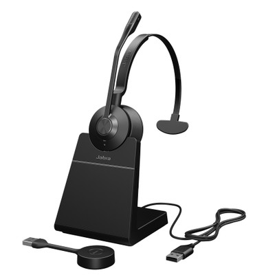 Jabra Engage 55 Mono UC, Wireless DECT Headset, With Charging Stand, USB-A (Black)