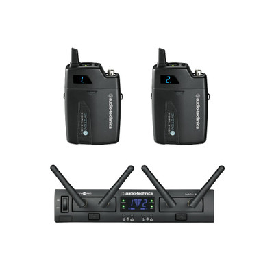 Audio-Technica ATW-1311 System 10 PRO Dual-Channel Digital Wireless Bodypack Microphone System with No Mics (2.4 GHz)