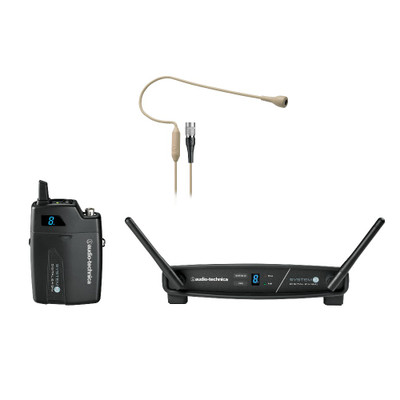 Audio-Technica ATW-1101/H92-TH System 10 Digital Wireless Omni Earset Microphone System (Beige, 2.4 GHz)