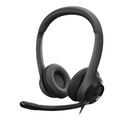 Logitech H390 Wired USB Headset With Noise-Cancelling Mic, USB-A (Black)