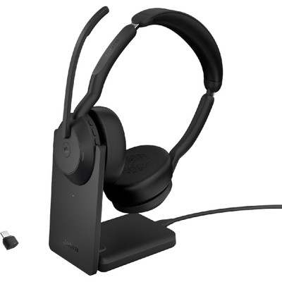 Jabra Evolve2 55 MS Stereo ANC, Wireless Bluetooth Headset, With Charging Stand, USB-C