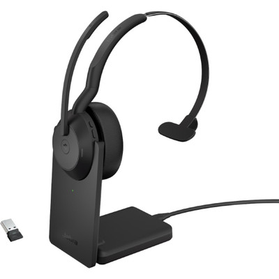 Jabra Evolve2 55 MS Mono ANC, Wireless Bluetooth Headset, With Charging Stand, USB-A