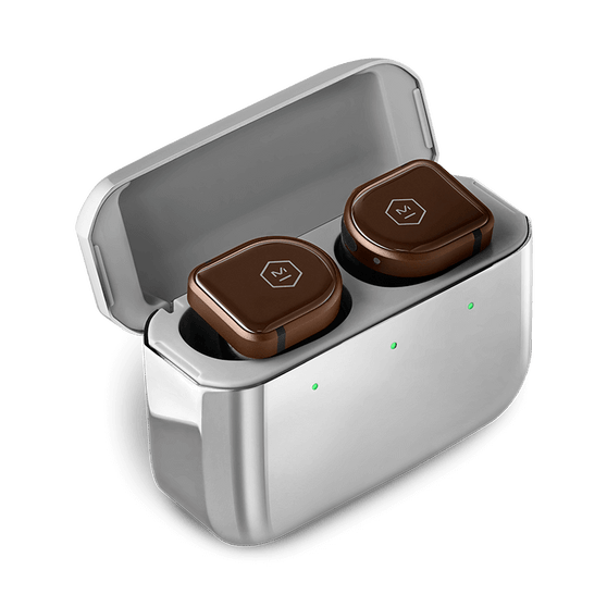 Master & Dynamic MW08 Active Noise-Cancelling True Wireless Earbuds (Brown Ceramic / Stainless Steel Case)