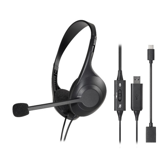 Audio-Technica ATH-102USB Stereo USB Headset, USB-A (Black)