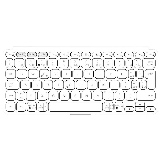 Logitech KEYS-TO-GO 2 Bluetooth Keyboard, Universal (Pale Grey)