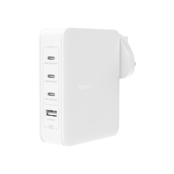 Belkin BoostCharge Pro 140W 4-Port GaN Wall Charger (Traveler Multi Tip)