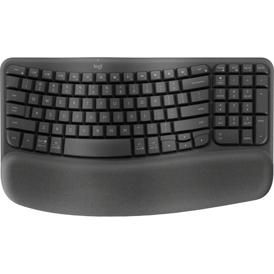 Logitech Wave Keys Wireless Ergonomic Keyboard For Business, Logi Bolt USB Receiver (USB-A) (Graphite)