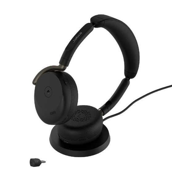 Jabra Evolve3 65 Flex MS Stereo ANC, Wireless Bluetooth Headset, With Wireless Charger, USB-C