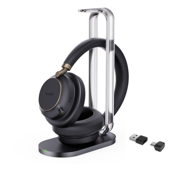 Yealink BH76 Plus Dual, ANC Wireless Bluetooth Headset with Charging Stand, MS Teams, USB-C/A (Black)