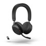 Jabra Evolve2 75 MS Stereo ANC, Wireless Bluetooth Headset, Link 380 Adapter, With Charging Stand, USB-A (Black)