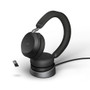 Jabra Evolve2 75 MS Stereo ANC, Wireless Bluetooth Headset, Link 380 Adapter, With Charging Stand, USB-A (Black)