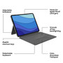 Logitech Combo Touch Backlit Keyboard Case for 12.9" iPad Pro 5th-6th Gen