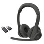 Logitech Zone 305, Wireless Bluetooth Headset, MS Teams (USB-A/C Receiver)