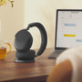 Jabra Evolve3 85 MS Stereo ANC, Wireless Bluetooth Headset, Link 390 Adapter, With Charging Pad, USB-A (Black)