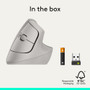 Logitech Lift Vertical Ergonomic Wireless Mouse, Logi Bolt USB Receiver (USB-A) (Sand)