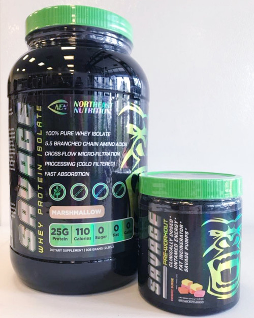 savage stack featuring out savage whey protein powder, black container green lid savage preworkout. black bottle green lid green pills fat burner savage shred. savage stack featuring out savage whey protein powder, black container green lid savage preworkout. black bottle green lid green pills fat burner savage shred.