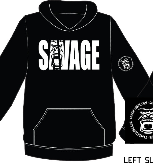 ULTRA SOFT SAVAGE HOODIE SWEATSHIRT BLACK W/WHITE LOGO. UNISEX BUT IN MEN'S SIZES