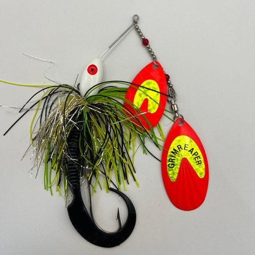 Big cat special black chartreuse green red white and copper spinner bait lure bait Big cat special black chartreuse green red white and copper spinner bait lure bait