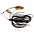 Grim Reaper Lures Mini Reaper 3/8 oz spinnerbait in 04, handmade fishing lure with double willow blades and tinsel skirt shad