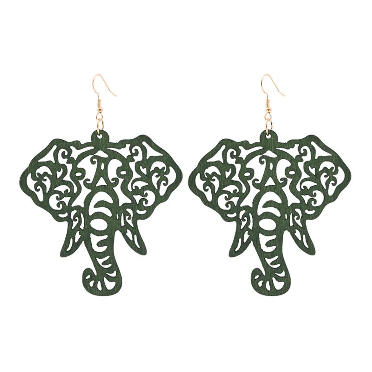 EARRING BLANKS - Elephant Strength Earrings - WOOD Earring