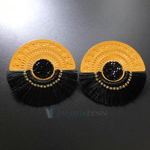 Half and Half Gold Earrings