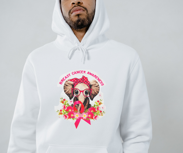 Breast Cancer Awareness Elephant Hoodie