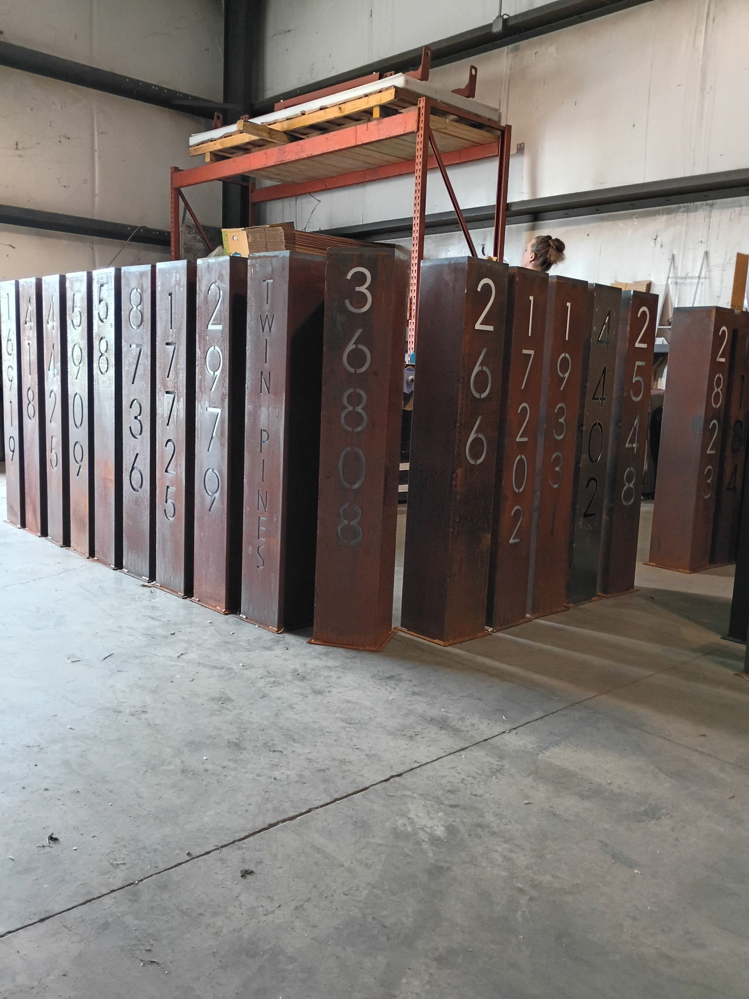 A Wetherby Ridge address pillar being built to order
