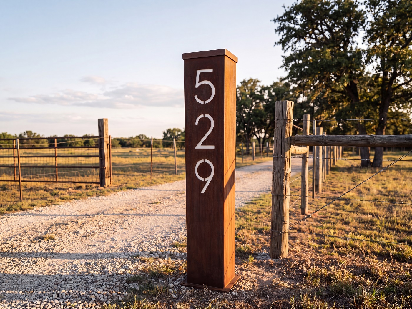 The original Wetherby Ridge Solar Address Pillar with illuminated address numbers