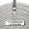 Windlass Anchor Rode 15' of 1/4" Gal G4 Chain 1/2" 8 -Plait Nylon Rope