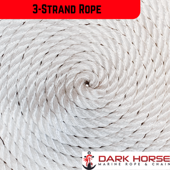 150' OF 1/2" 3-STRAND ROPE